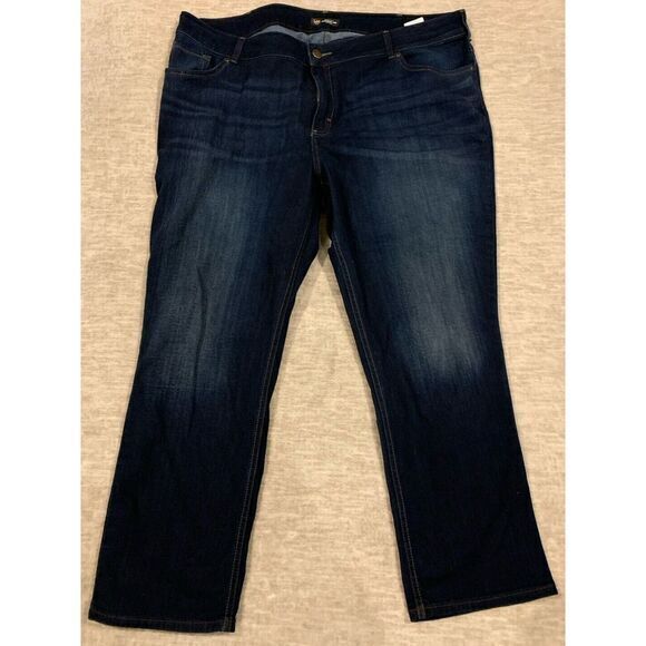 Lee Dark Wash Women's 24 Regular Fit Straight Leg Mid Rise‎ Jeans - Picture 1 of 5